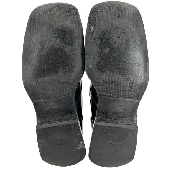 Vintage Mezlan Exotic Black Alligator Dress Shoes Men 8 Loafers Square-toe Gator - Picture 3 of 12